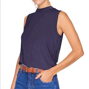 Mock Neck Sleeveless Jersey Knit Tunic